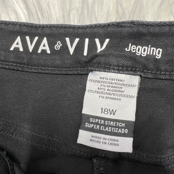 👖NWT🤩|•AVA & VIV•| Super Stretch Jegging Skinny Jeans Studded Stripes Size 18W - Picture 6 of 12
